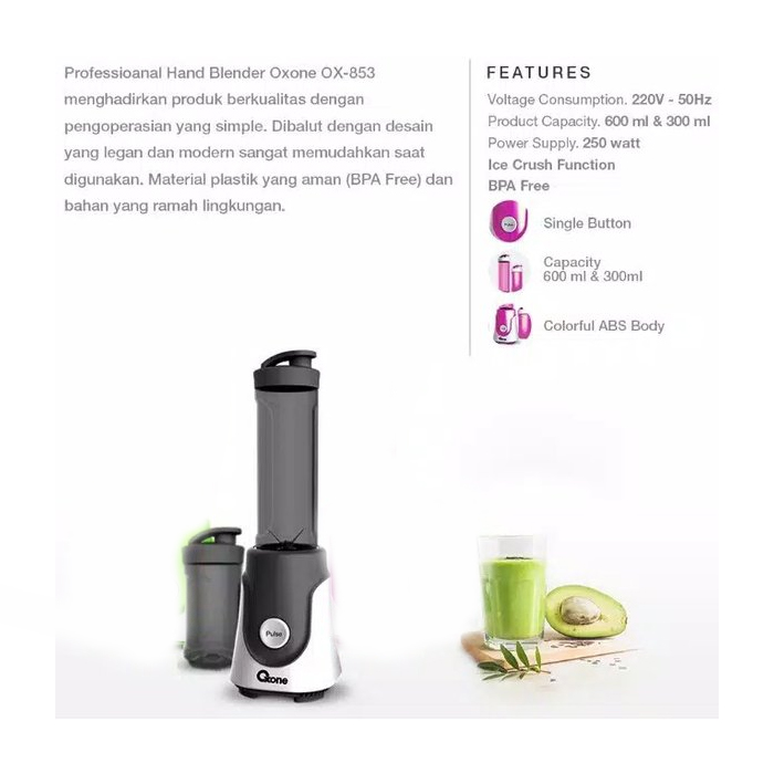 Oxone Personal Hand Blender - OX853 Hitam